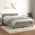 Pat box spring cu saltea, gri deschis, 80x200 cm, catifea GartenMobel Dekor