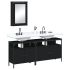 Set mobilier de baie, 3 piese, negru, lemn compozit GartenMobel Dekor