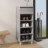 Pantofar, alb extralucios, 40x36x105 cm, lemn compozit GartenMobel Dekor