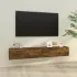 Comode TV, 2 buc., stejar fumuriu, 100x30x30 cm, lemn prelucrat GartenMobel Dekor
