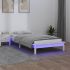 Cadru de pat cu LED, alb, 160x200 cm, lemn masiv GartenMobel Dekor