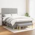 Pat box spring cu saltea, albastru, 200x200 cm, textil GartenMobel Dekor