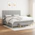 Pat box spring cu saltea, negru, 200x200 cm, textil GartenMobel Dekor