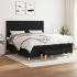 Pat box spring cu saltea, negru, 200x200 cm, textil GartenMobel Dekor