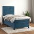 Pat box spring cu saltea, roz, 90x200 cm, catifea GartenMobel Dekor