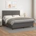 Pat box spring cu saltea, gri, 160x200 cm, piele ecologică GartenMobel Dekor