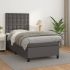 Pat box spring cu saltea, gri, 160x200 cm, piele ecologică GartenMobel Dekor