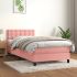 Pat box spring cu saltea, roz, 80x200 cm, catifea GartenMobel Dekor