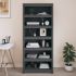 Bibliotecă, gri, 80x35x97 cm, lemn masiv de pin GartenMobel Dekor