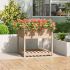 Jardinieră cu raft, alb, 82,5x82,5x81 cm, lemn masiv de pin GartenMobel Dekor