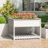 Jardinieră cu raft, negru, 111,5x111,5x81 cm, lemn masiv de pin GartenMobel Dekor
