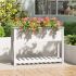 Jardinieră cu raft, alb, 111,5x54x81 cm, lemn masiv de pin GartenMobel Dekor
