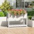 Jardinieră cu raft, alb, 111,5x54x81 cm, lemn masiv de pin GartenMobel Dekor