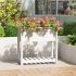 Jardinieră cu raft, alb, 111,5x54x81 cm, lemn masiv de pin GartenMobel Dekor