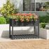 Jardinieră cu raft, alb, 111,5x54x81 cm, lemn masiv de pin GartenMobel Dekor