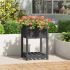 Jardinieră cu raft, negru, 111,5x111,5x81 cm, lemn masiv de pin GartenMobel Dekor