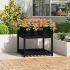 Jardinieră cu raft, negru, 111,5x111,5x81 cm, lemn masiv de pin GartenMobel Dekor