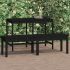 Bancă grădină 2 locuri, negru, 159,5x44x45cm, lemn masiv de pin GartenMobel Dekor