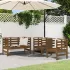 Set mobilier de grădină, 3 piese, negru, lemn masiv pin GartenMobel Dekor
