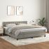 Pat box spring cu saltea, gri deschis, 80x200 cm, catifea GartenMobel Dekor