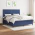 Pat continental cu saltea maro închis 180x200cm material textil GartenMobel Dekor