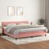 Pat box spring cu saltea, roz, 80x200 cm, catifea GartenMobel Dekor