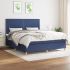 Pat box spring cu saltea, negru, 180x200 cm, catifea GartenMobel Dekor