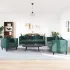 Set canapea cu perne, 3 piese, verde închis, catifea GartenMobel Dekor