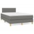 Pat box spring cu saltea, gri închis, 90x190 cm, textil GartenMobel Dekor
