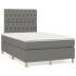 Pat box spring cu saltea, gri închis, 140x190 cm, textil GartenMobel Dekor
