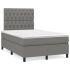 Pat box spring cu saltea, gri închis, 80x200 cm, textil GartenMobel Dekor