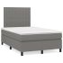 Pat box spring cu saltea, gri închis, 80x200 cm, textil GartenMobel Dekor