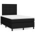 Pat box spring cu saltea, maro închis, 120x190 cm, textil GartenMobel Dekor