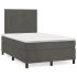 Pat box spring cu saltea, gri închis, 120x200 cm, catifea GartenMobel Dekor