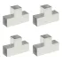 Conectori de grindă, formă T, 4 buc, 71x71 mm, metal galvanizat GartenMobel Dekor