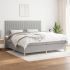 Pat box spring cu saltea, crem, 200x200 cm, textil GartenMobel Dekor