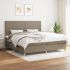Pat box spring cu saltea, gri închis, 200x200 cm, textil GartenMobel Dekor