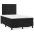 Pat box spring cu saltea, negru, 200x200 cm, catifea GartenMobel Dekor