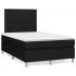 Pat box spring cu saltea, negru, 100x200 cm, textil GartenMobel Dekor