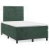 Pat box spring cu saltea, verde închis, 100x200 cm, catifea GartenMobel Dekor
