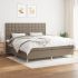Pat box spring cu saltea, gri taupe, 120x200 cm, textil GartenMobel Dekor