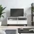 Comodă TV, alb extralucios, 100x34,5x44,5 cm, lemn prelucrat GartenMobel Dekor