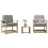 Set mobilier de grădină, 3 piese, alb, lemn masiv de pin GartenMobel Dekor