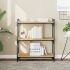 Bibliotecă cu 3 niveluri, negru, 76x32x88 cm, lemn prelucrat GartenMobel Dekor