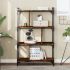 Bibliotecă cu 4 niveluri, negru, 76x32x123 cm, lemn prelucrat GartenMobel Dekor