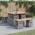 Bancă grădină, design gabion, 100x102x72 cm, lemn pin impregnat GartenMobel Dekor