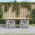 Bancă de grădină, design gabion, 103x44x42cm, lemn masiv de pin GartenMobel Dekor