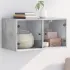 Dulapuri de perete cu uși sticlă 2 buc. gri beton 68,5x37x35 cm GartenMobel Dekor