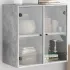Dulap de perete cu uși din sticlă, gri beton, 68x37x68,5 cm GartenMobel Dekor
