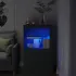 Dulap lateral cu lumini LED, gri beton, lemn prelucrat GartenMobel Dekor